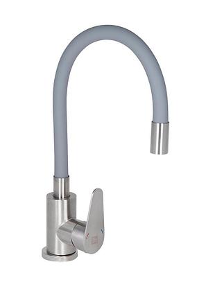 Смеситель для кухни lidz vida 015f3 с гибким изливом (k35) ldvid015f3gre43356 grey