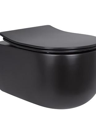 Унитаз подвесной qtap taurus безободковый с сиденьем soft-close qt2433084euqmb