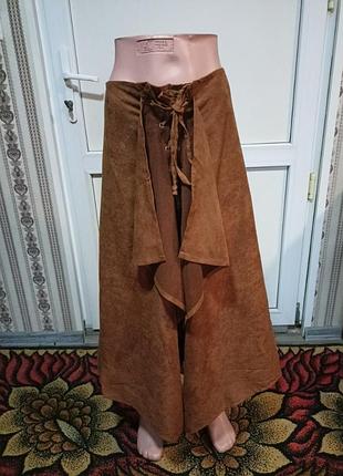Юбка экозамша, рыжего цвета, подойдет для беременных. размер s,m