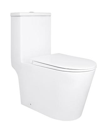 Унитаз-моноблок напольный qtap kolibri ultra quiet безободковый с сиденьем soft-close white qt10226380w