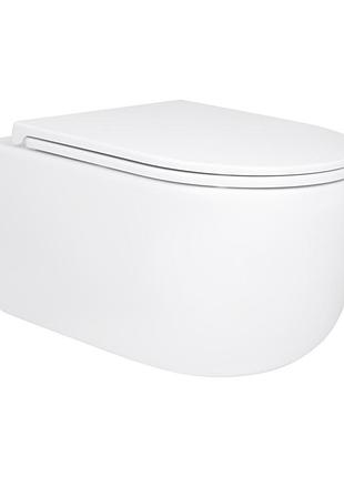Унитаз подвесной qtap taurus безободковый с сиденьем soft-close qt2433084euqw