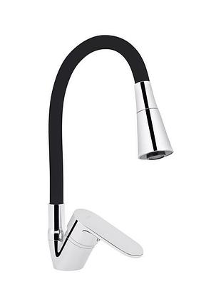 Смеситель для кухни lidz tani 008f3 с гибким изливом (k40) ldtan008f3bcr39484 chrome/black