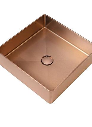 Умывальник platinum handmade pvd медный 400x400 мм