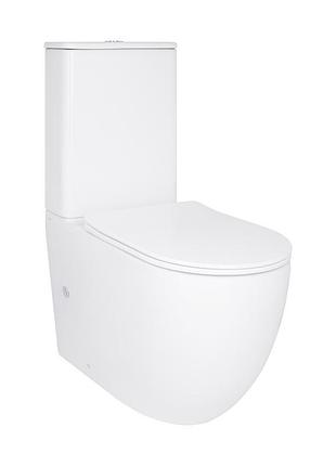 Унітаз підлоговий qtap robin new ultra quiet безобідковий з сидінням soft-close white qt13226083aw