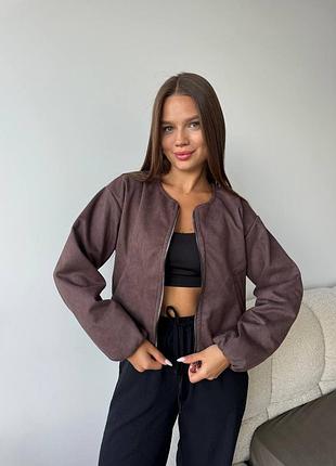 8️⃣2️⃣0️⃣грн замшевий бомбер на підкладці замш