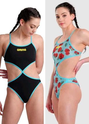 Женский двусторонний слитный купальник w arena duo reversible one piece black-martinica-multi