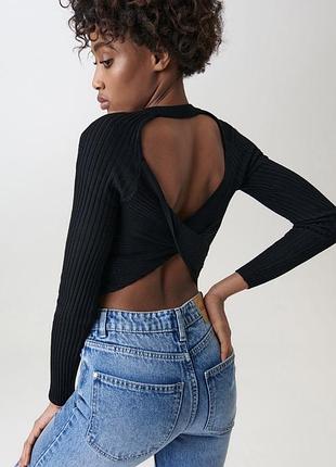 Джемпер лонгслів кофта з відкритою спиною