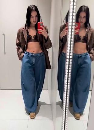 Вільні джинси із защипами від zara, 40р, оригінал