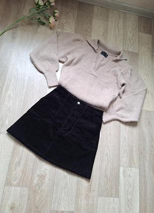 Вилветовая юбка р 34-36