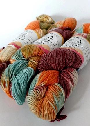 Пряжа меринос секційного фарбування .