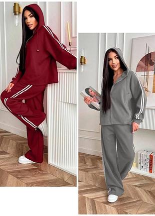 Костюм з лампасами 48-62р. жіночий двійка мікрофліс у трендових кольорах