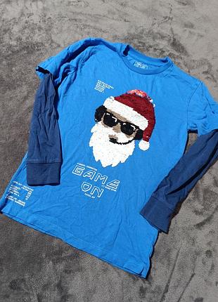 Новогодняя кофточка для мальчика с сантой, 6-7 лет