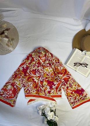 Стильна сатинова  сорочка блуза зара zara  в квітковий принт