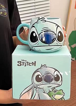 Disney супервая керамическая чашка в виде стучая стэча lilo&amp;stitch 530 мл в коробке