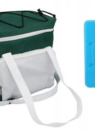 Термосумка для,сумка-холодильник на 14 л garden line izo9325 зеленая,2 аккумулятора холода в комплекте