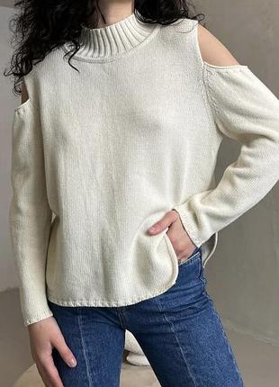 100% вовняний светр з відкритими плечима р.s