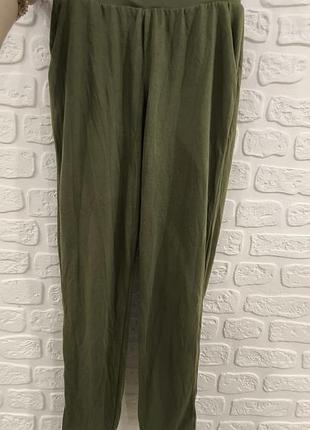 Штани вільні жіночі, домашні, з карманами, тонкі, хакі/пудрові, esmara німеччина, 65% поліестер, 35% віскоз