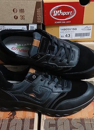 Мужские кроссовки полуботинки grisport 44500t10 nero touch из кожи и нубука