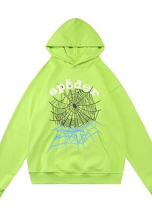 Худі спайдер. sp5der web hoodie slime green. s-xl
