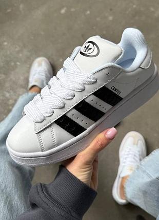 Adidas campus 00s premium кампусы женские кроссовки белые демисезон жіночі трендові кросівки білі