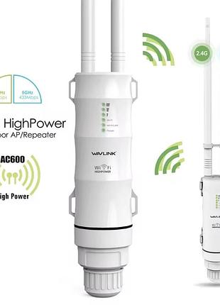 2.4/5g усилитель wifi к 300м, уличный репиттер, роутер wavlink ac600
