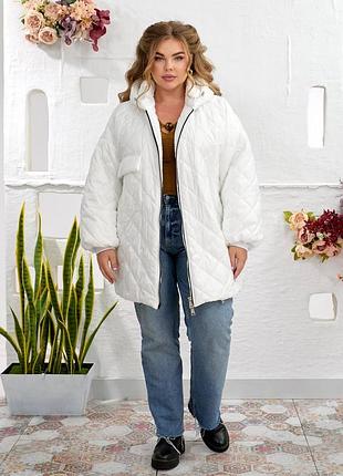 Осіння, стильна куртка великі розміри