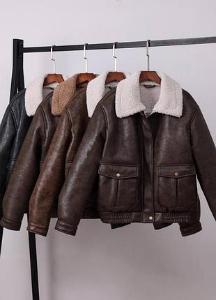Теплая дубленка на меху. куртка дубленка