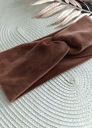 Велюровая повязка на голову осенняя повязка на голову