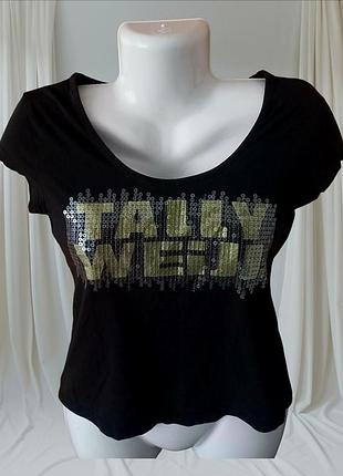 Футболка чорна з паєтками