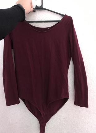 Боді кофта бордового кольору