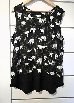 Черная майка/туника без рукавов с принцем слонов
