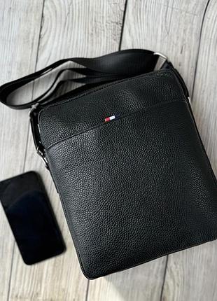 Мужская кожаная сумка в черном цвете