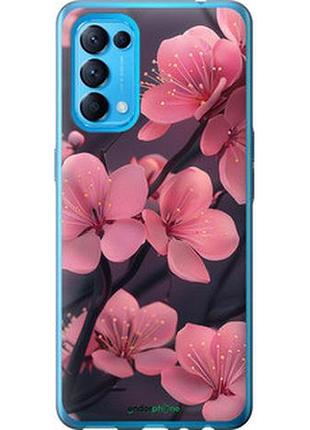 Чохол на oppo reno5 пурпурова сакура "6075u-2206-7673"