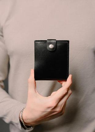 Гаманець чоловічий із натуральної гладкої шкіри sr002 (чорний)