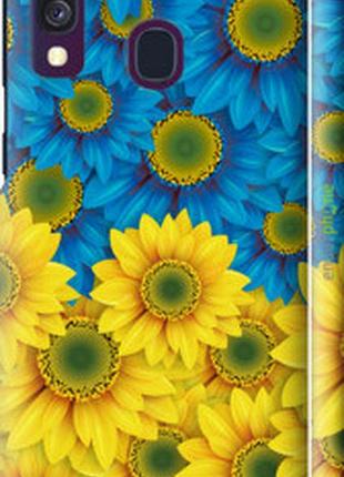 Чохол на samsung galaxy a40 2019 a405f жовто-блакитні квіти  "1048m-1672-7673"