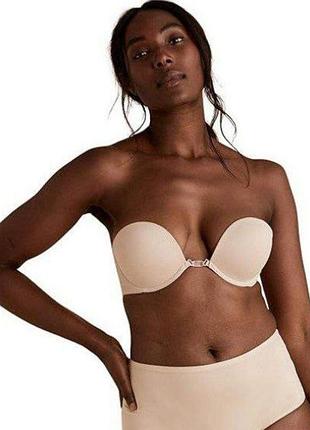 Бюстгальтер мультитрансформер с прозрачной спинкой бра нижнее белье пуш-ап светлый