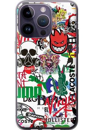 Чохол на iphone 14 pro max many different logos "4022u-2667-7673"