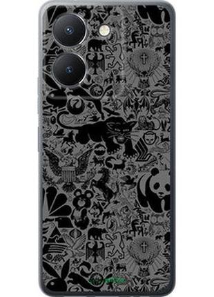 Чохол на vivo y36 5g чорно-сірий стікер бомбінг "2432u-3135-7673"