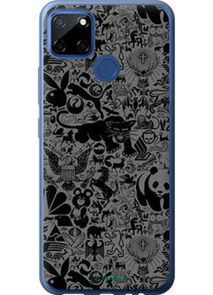 Чохол на realme c12 чорно-сірий стікер бомбінг "2432u-2240-7673"