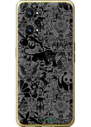 Чохол на realme gt neo 3t чорно-сірий стікер бомбінг "2432u-2960-7673"
