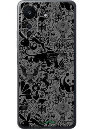 Чохол на xiaomi redmi 13c чорно-сірий стікер бомбінг "2432u-3410-7673"