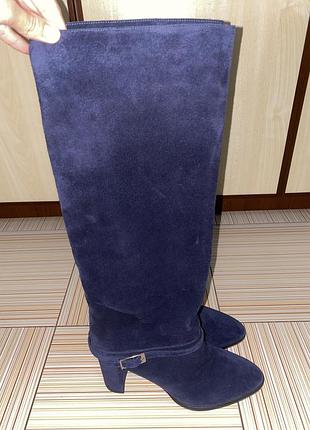 Чоботи kachorovska замша сині на підборах