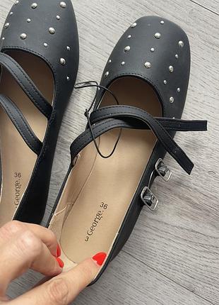 Балетки черные на девочку 36 размерстелька 22.8