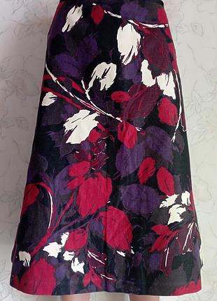 Юбка миди льняная с карманами laura ashley