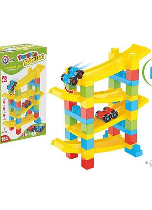 Детский конструктор "закрученные гонки" с машинками