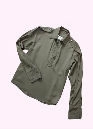 Сорочка жіноча з ґудзиками zara xs хакі