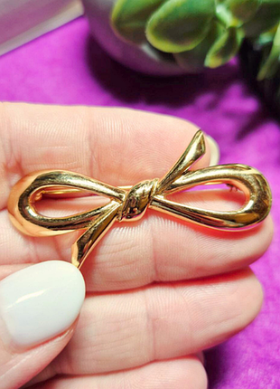 Брошка monet, золотистий бант, вінтаж