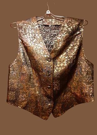 Жилетка парча блестящая винтаж