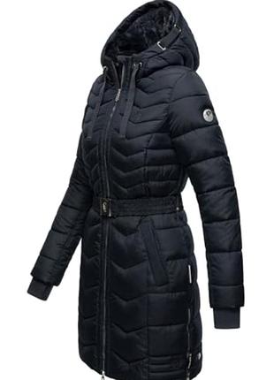 Зимнее стеганое черное пальто с капюшоном navahoo 
#6