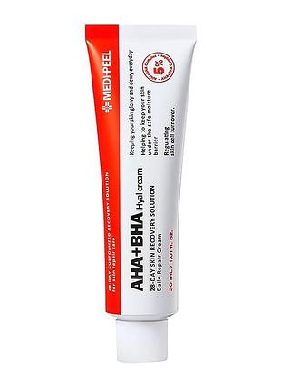 Восстанавливающий крем для лица с комплексом кислот medi-peel aha bha 28 days hyal cream